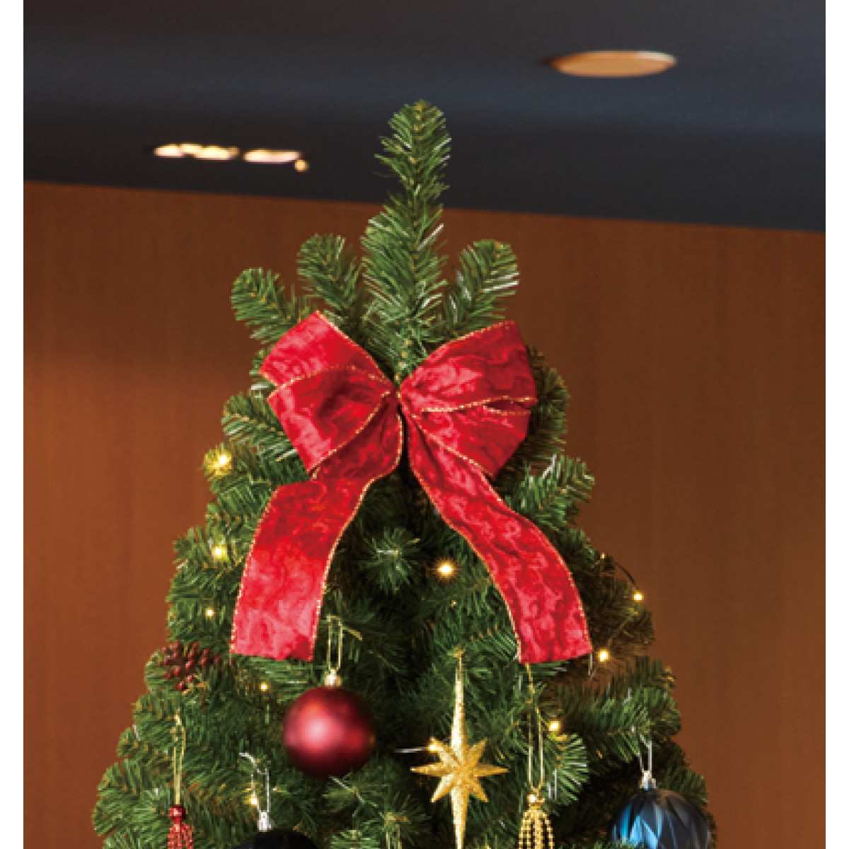 木製ポット付き クリスマスツリーセット ホリデーハーモニー［ストエキオリジナル］ 高さ150×幅84cm