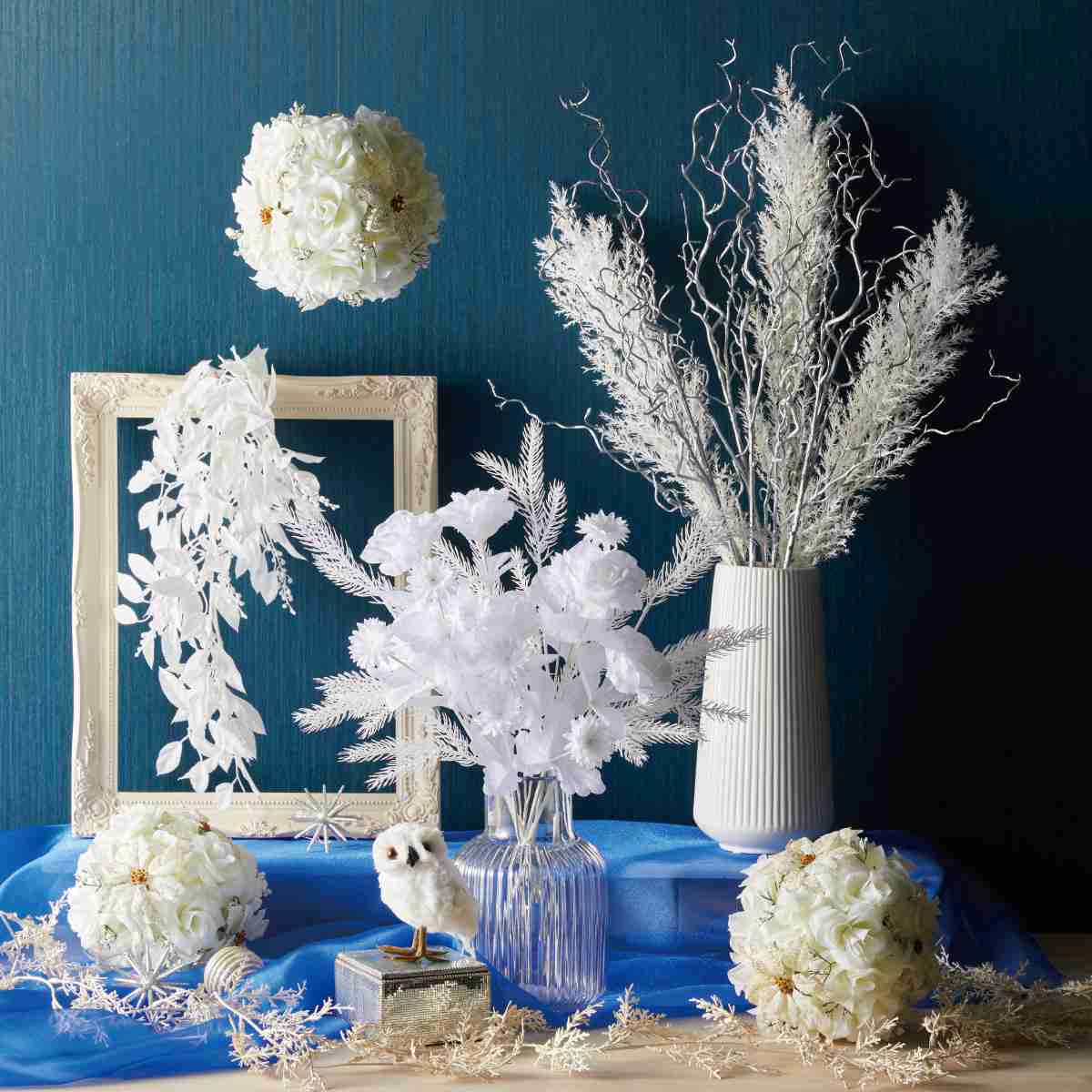 ホワイト造花ブランチ ホワイト