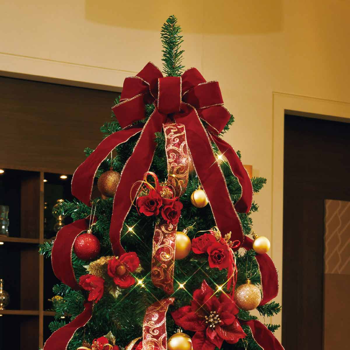 クリスマスツリーセット クリスマスレッド 高さ150cm 1セット