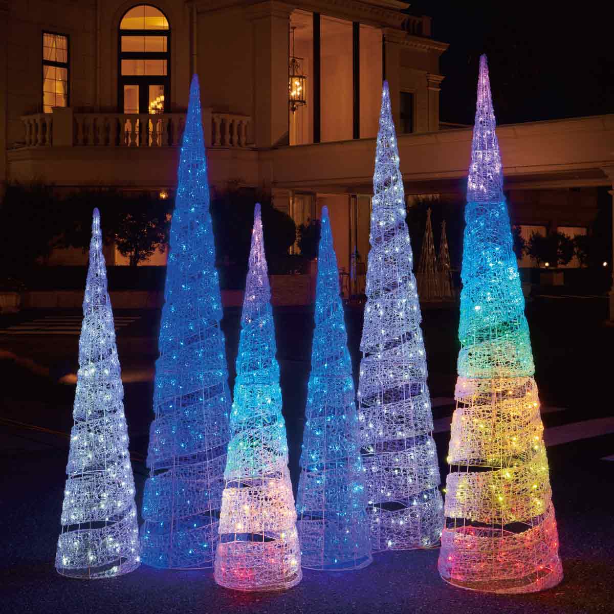 LEDスパイラルライト クリスマスツリー 210cm ホワイト