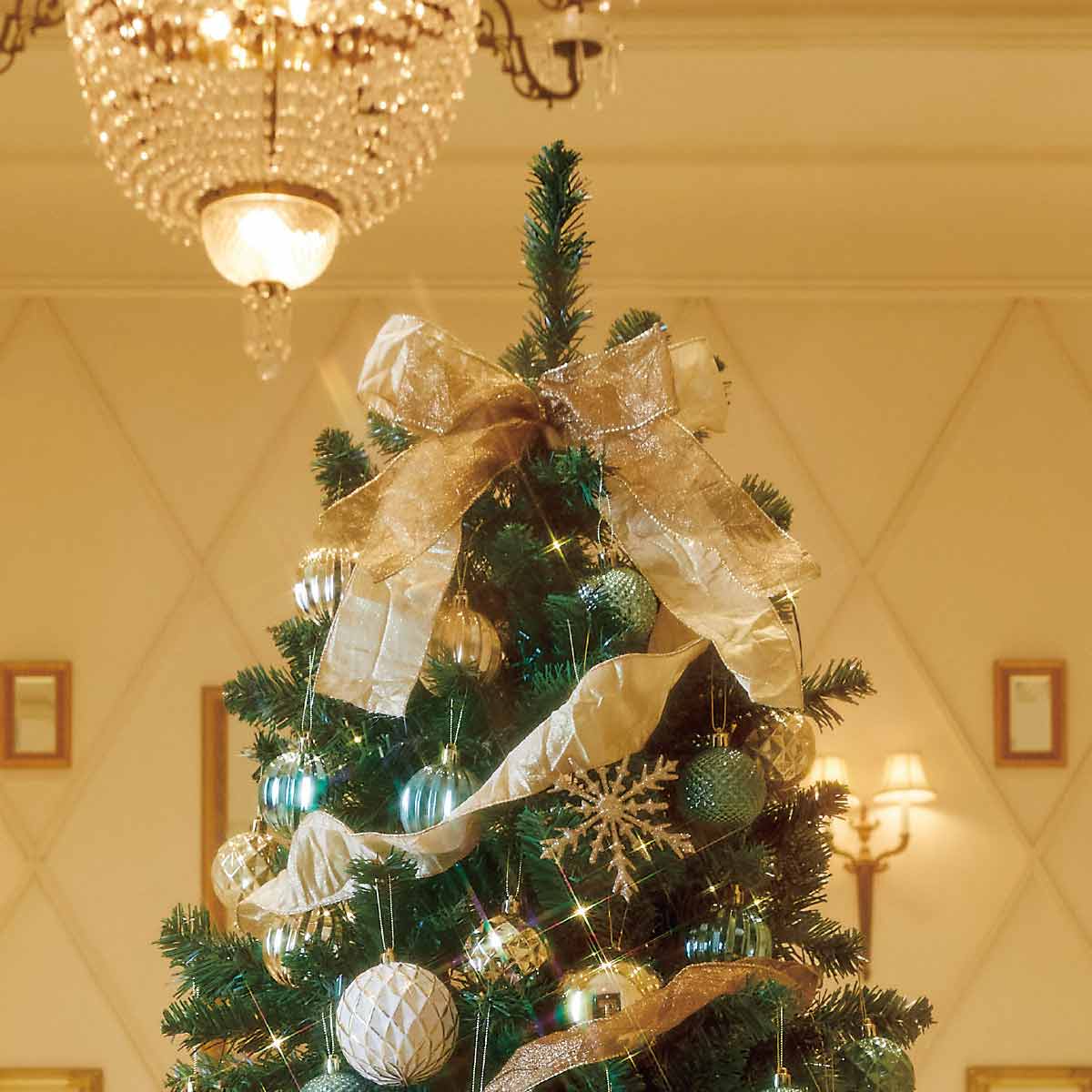 クリスマスツリーセット ゴールドグリーン［ストエキオリジナル］ 高さ150cm