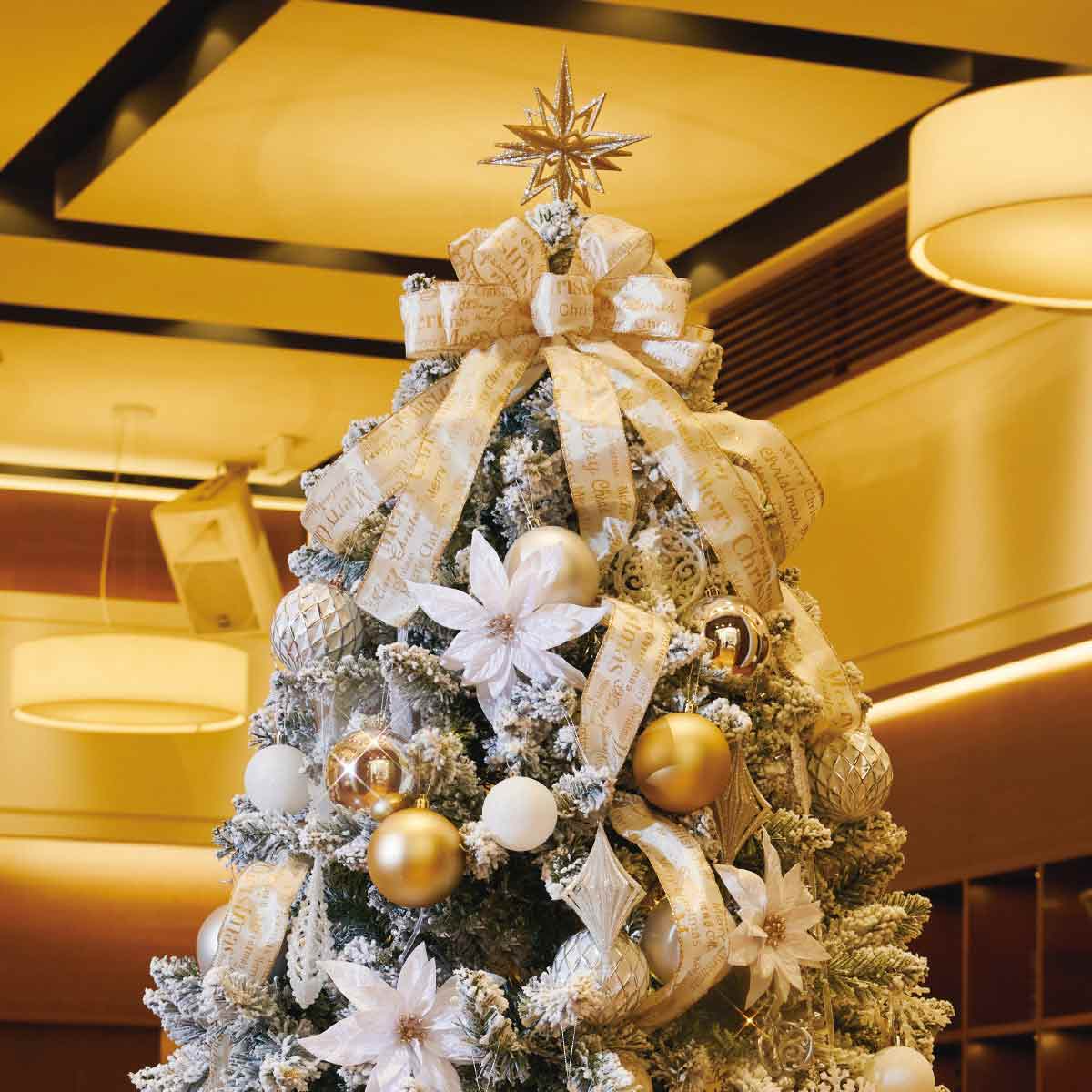 クリスマスツリーセット ホワイトゴールド ［ストエキオリジナル］ 高さ150×幅100cm