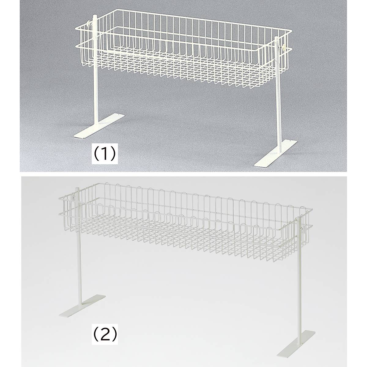 ワゴン用上置きカゴ ホワイト〔ストエキオリジナル〕 幅90cm用