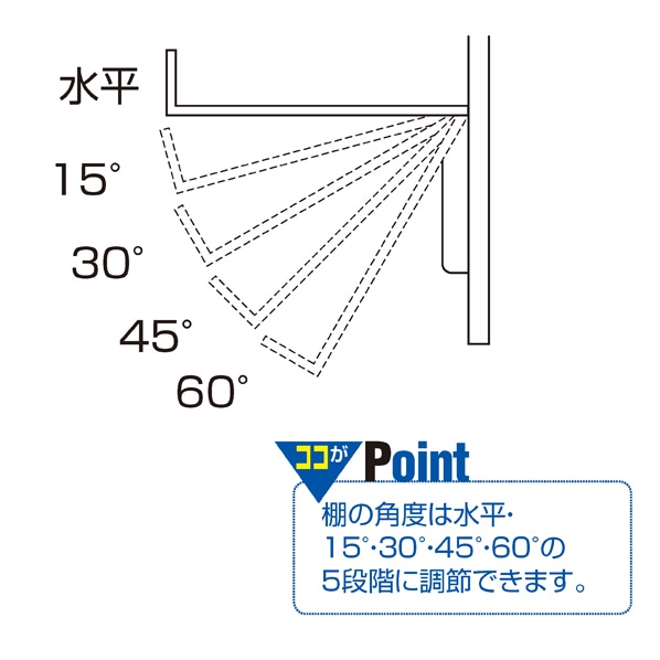 ディスプレイネット用傾斜PET棚 シルバー 幅54cm
