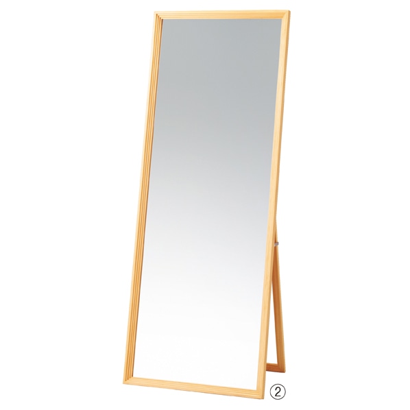 3段カットフレームスタンドミラー(鏡厚3mm) スリム