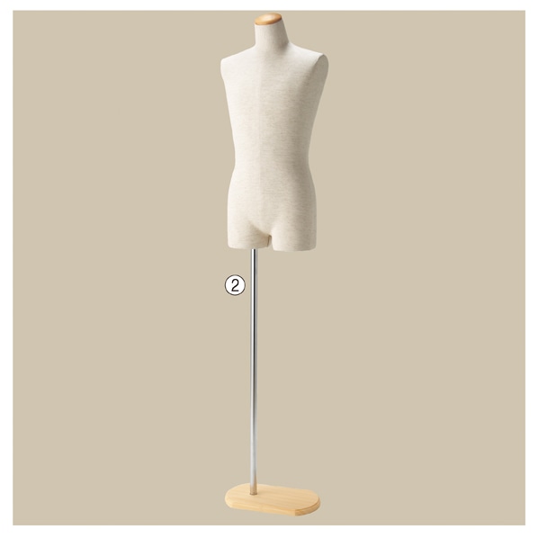 紳士芯地張トルソー〔ストエキオリジナル〕 M ステンレス調