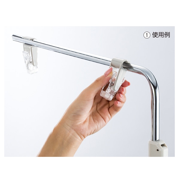 【2個】フロアスタンドクリップ(直径12.7mm用)〔ストエキオリジナル〕 シルバー・クローム用