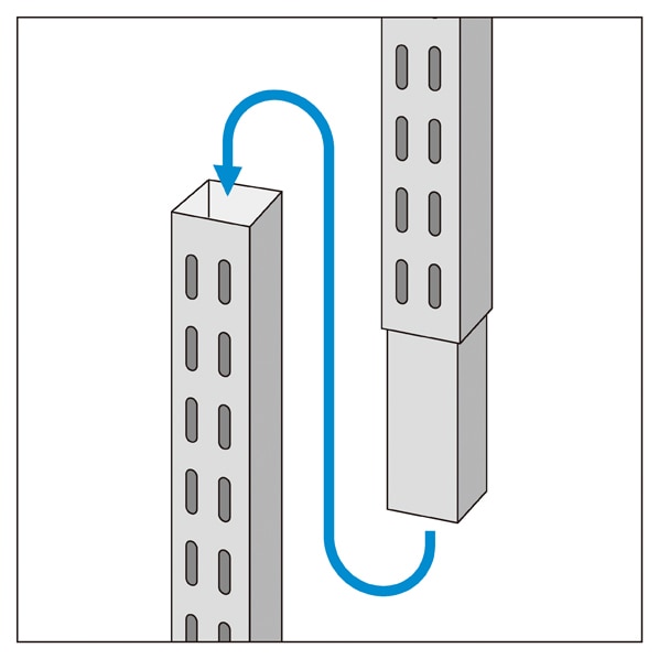 KZ用上部継ぎ柱 ホワイト 高さ30cm