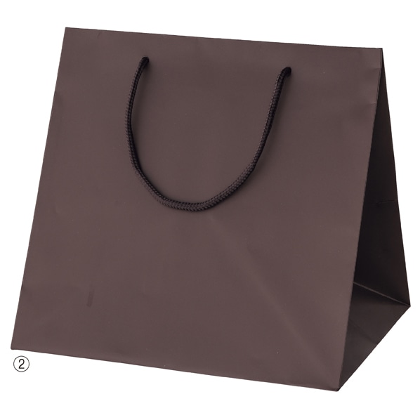 HEIKO マットPP貼りブライトバッグ ブラウン 手提紙袋 幅23×奥行20×高さ23cm