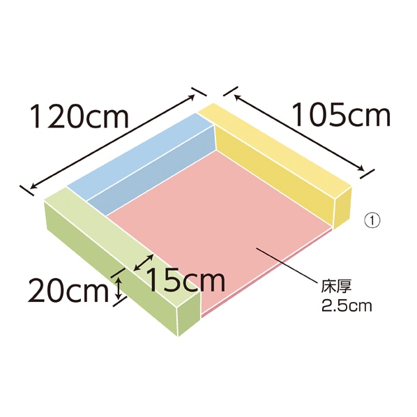 ハイグレードキッズコーナー パステル 半畳サイズ