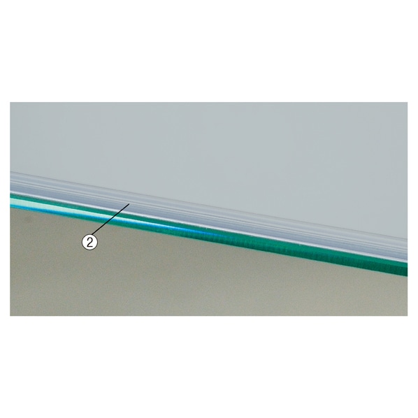 透明棚/メラミン木棚兼用スライドレール 幅120cm用 ショーカード立て付きレール