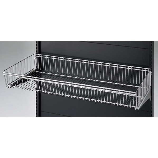 ワイヤーバスケットセット 3段可変式 幅90cm ブラックブラケットタイプ 奥行30cm