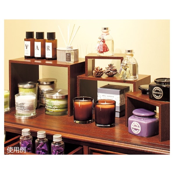 木製コの字ラック ブラウン〔ストエキオリジナル〕 幅40cm