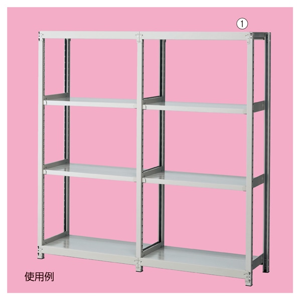 【連結】双福鋼器 中軽量ボルトレスラック 200kg/段 4段 高さ180cm  幅180×奥行60cm