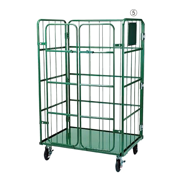 ナンシン カゴ台車 ラスティーパレット 店舗用 ラスパレ 床板スチールタイプ 扉無し 幅110cm