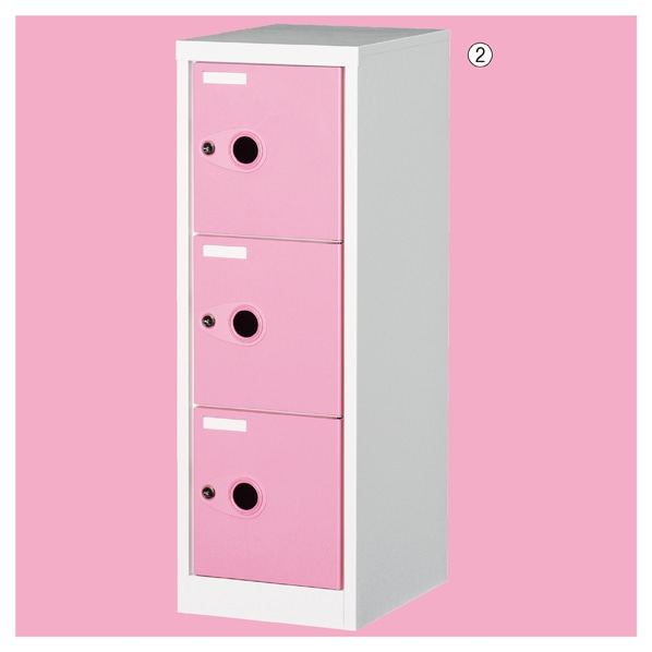 アルプススチール フリーボックス 3段 FBシリーズ ピンク