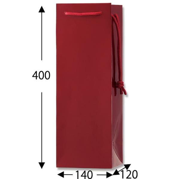 【10枚】HEIKO 紙袋 ブライトバッグ ワイン用 紫紺 エンジ 紫紺