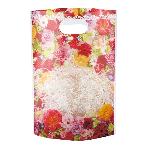 【50枚】ヘッズ PPスタンドバッグ フラワーカーペット 16×21×底マチ7cm