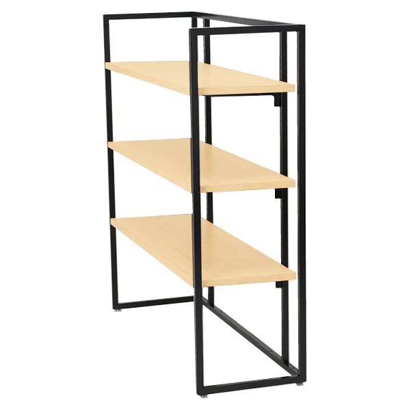 UR中央片面オープンタイプ ブラック 幅120×H135cm 木棚(エクリュ)3枚セット 本体木棚セットEC1台 木棚EC×3枚セット