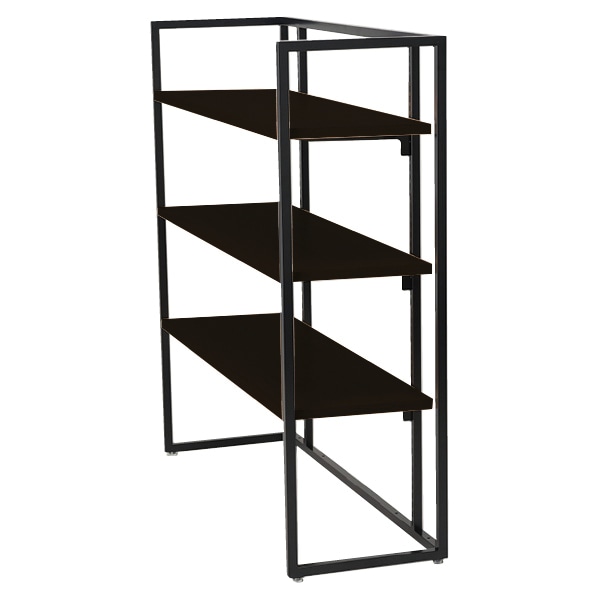 UR中央片面オープンタイプ ブラック 幅120×H135cm 木棚(ブラック)3枚セット