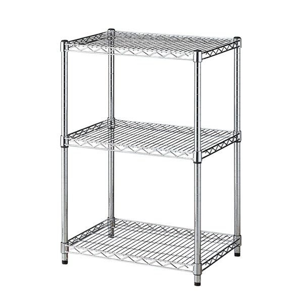 ワイヤーラック 奥行45cm 高さ90cm 3段 アジャスタータイプ 〔ストエキオリジナル〕 幅60.9cm