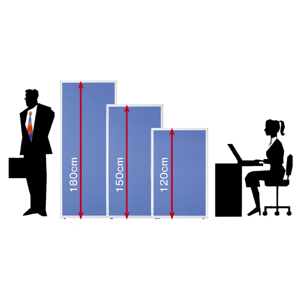 井上金庫 アルミパーティション 布張り フック連結タイプ ブルー パーテーション 高さ120×幅70cm