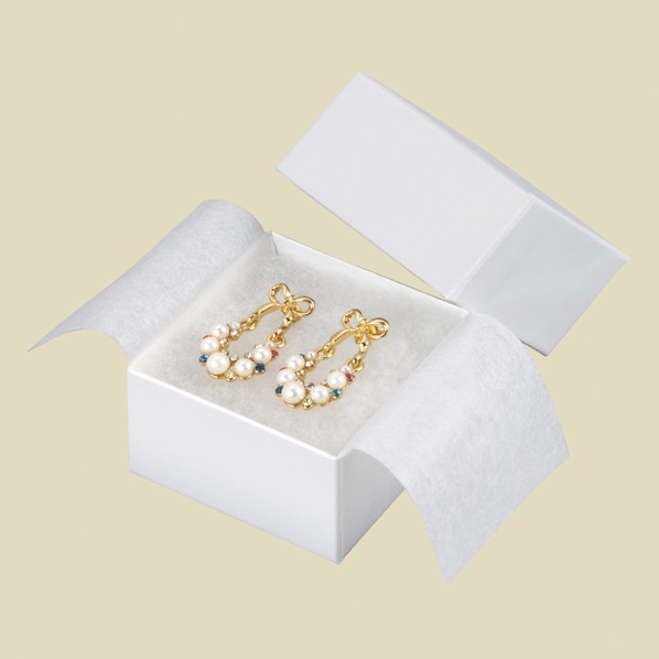 フェザーケース ホワイト 6.6×6.6×4cm