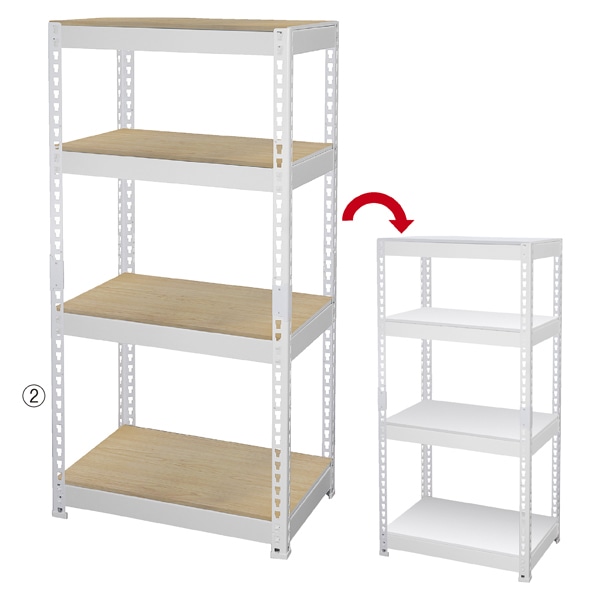 メタル＆ウッドラック 幅61cm棚展開 3段