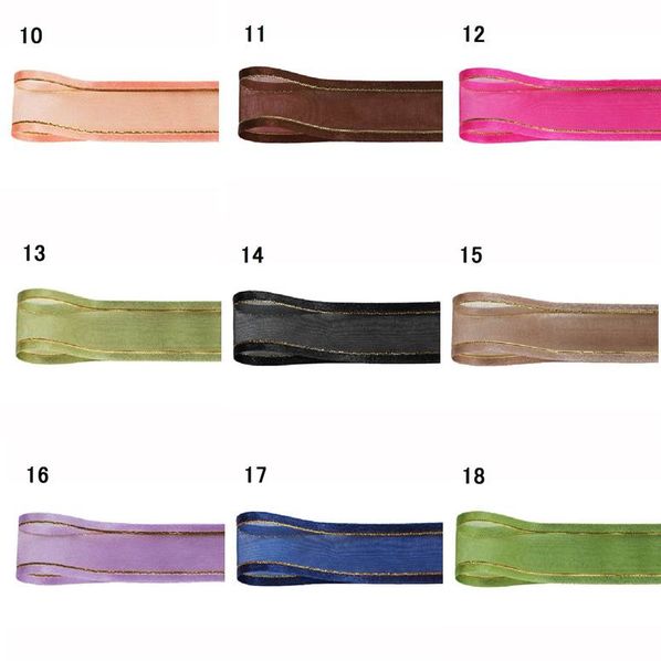 青山リボン シェアーサテンゴールドエッジ 10mm幅×30m  00508-001