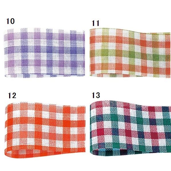 青山リボン キャンディチェック 13mm幅×25m  01443-003