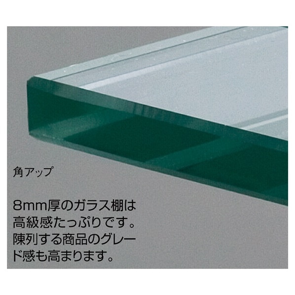 ガラス棚セット 8mm厚 幅45cm/リスタ用〔ストエキオリジナル〕 奥行15cm