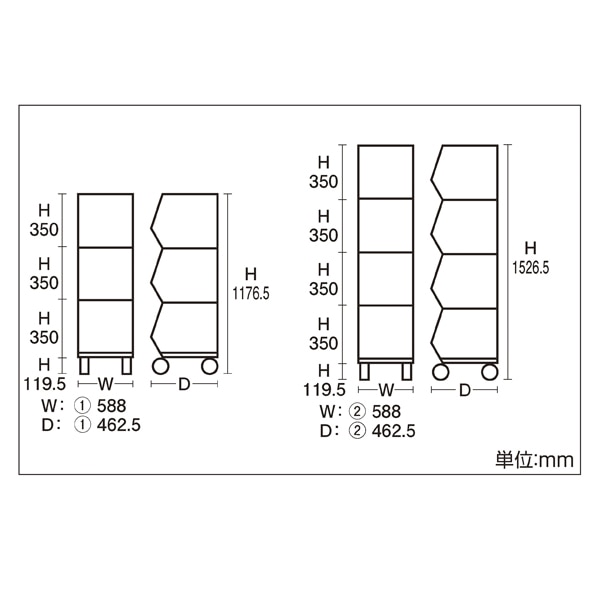 ジャンブルバスケット(直径6cmキャスター付き) 幅58.8cm ブラック〔ストエキオリジナル〕 3段