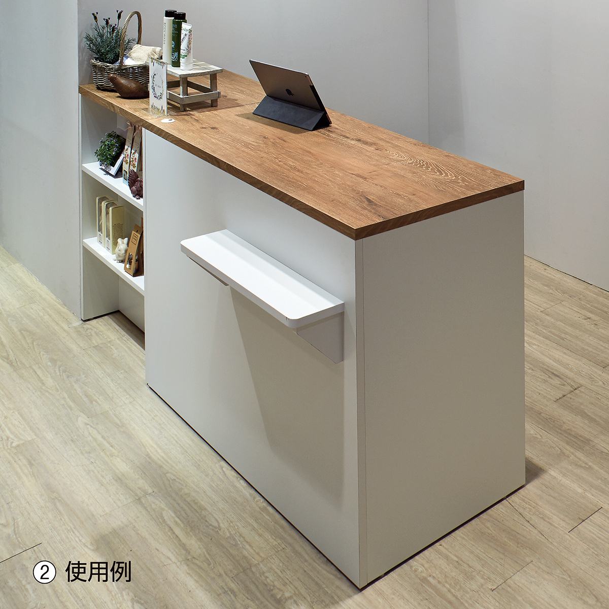 バイカラーカウンター 幅60cm〔ストエキオリジナル〕 天板エクリュ