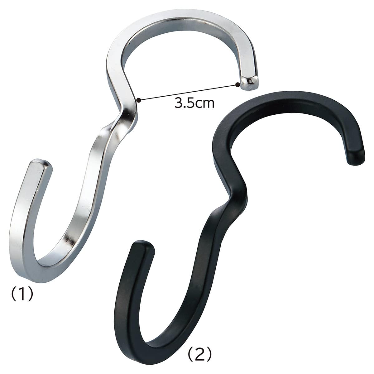 【5個】スチール製ディスプレイ用フック スクエアツイストタイプ クロームメッキ