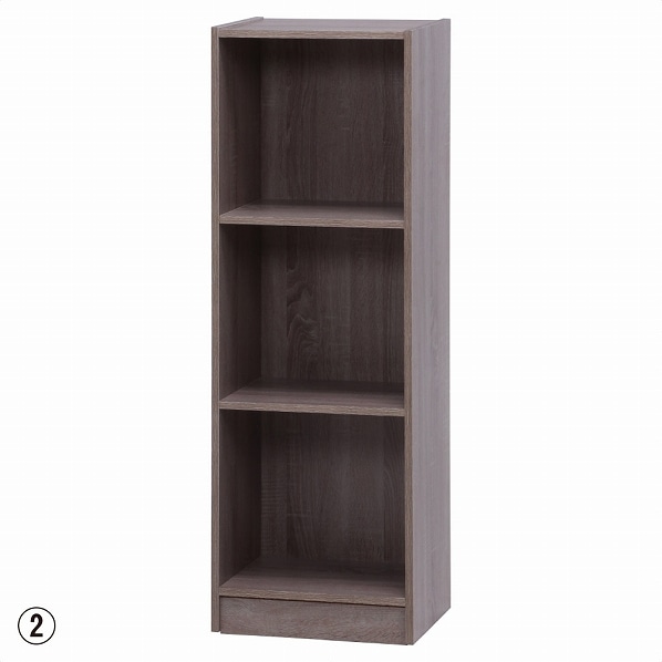 木製3段ボックスA4対応 ミディアムブラウン