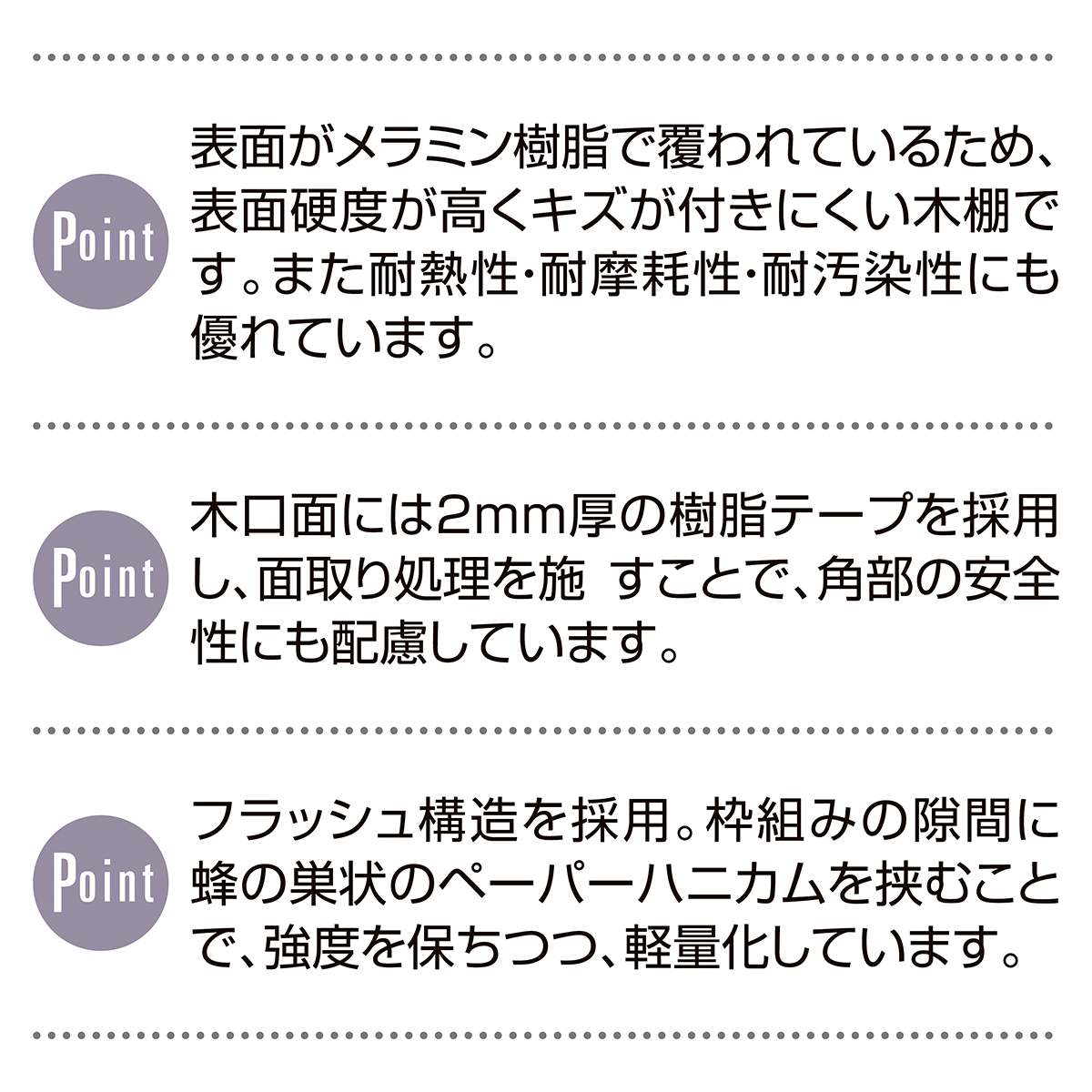 メラミン木棚セット 幅90×奥行35cm〔ストエキオリジナル〕 エクリュ