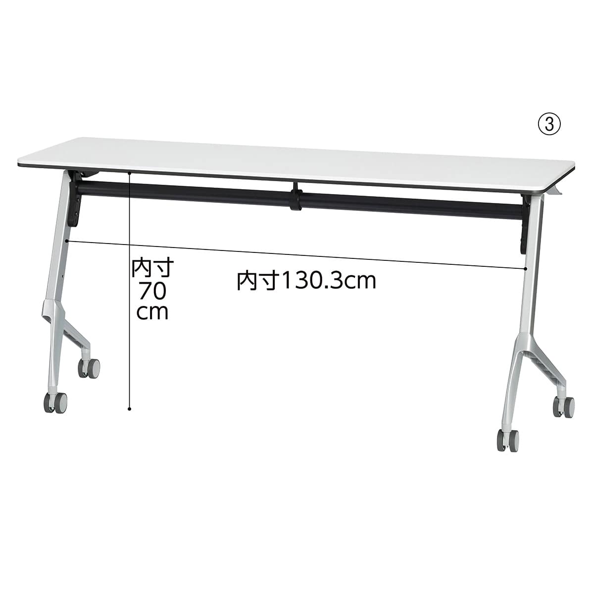 フォールディングテーブル 幅150cm 奥行45cm ナチュラル