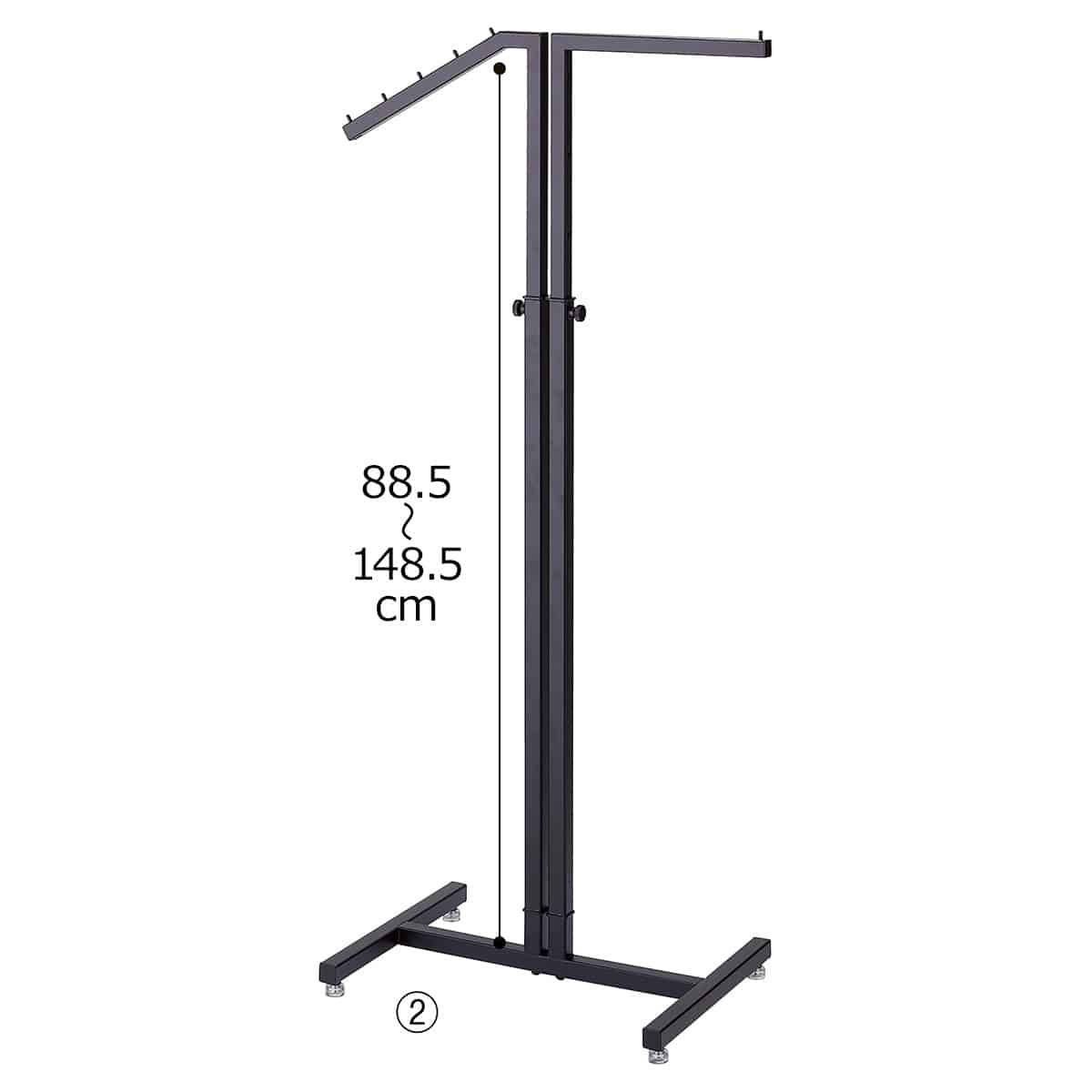 2WAYハンガー 角パイプ 直角・傾斜[ストエキオリジナル] ホワイト