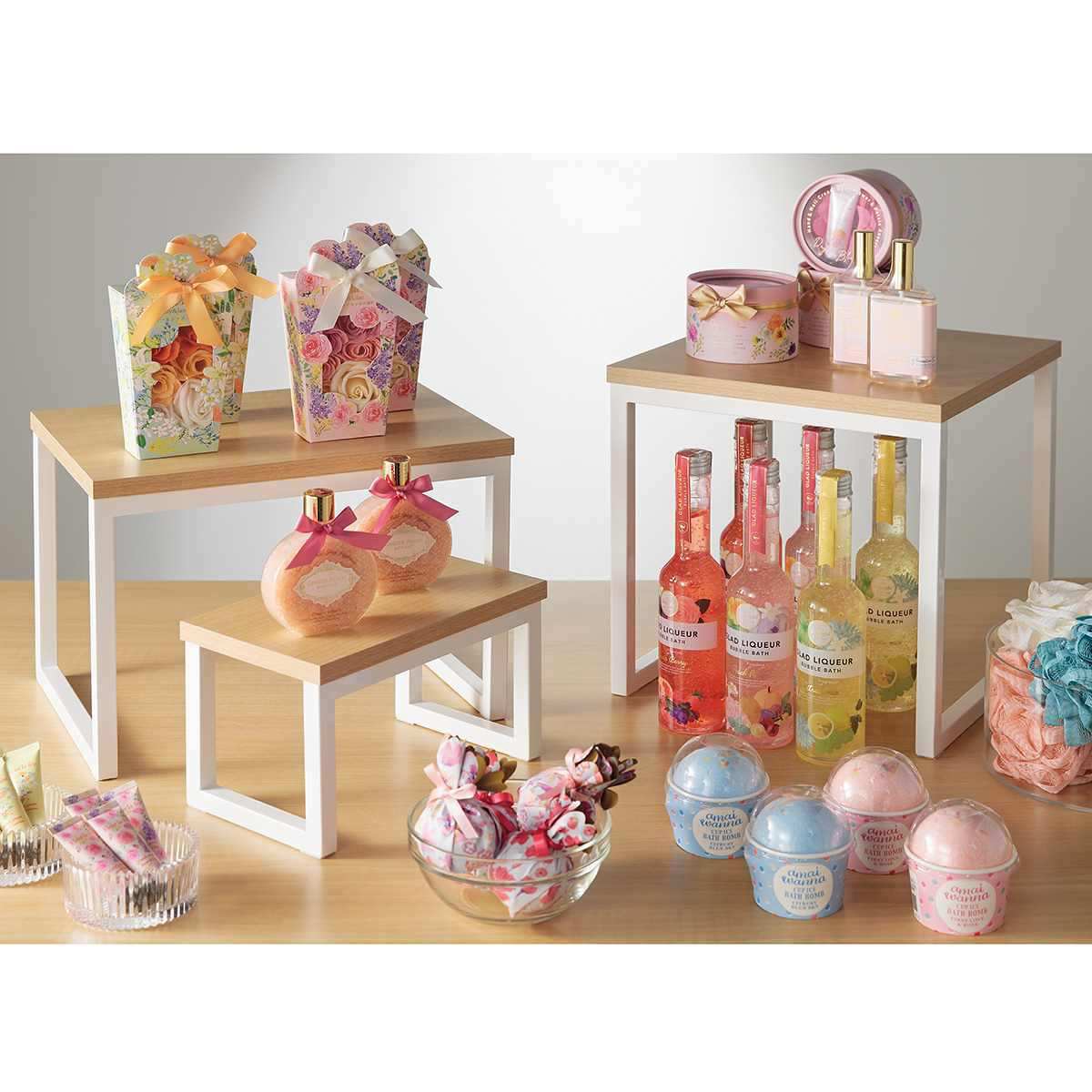 スチール脚コの字ラック エクリュ×白脚〔ストエキオリジナル〕 幅30cm