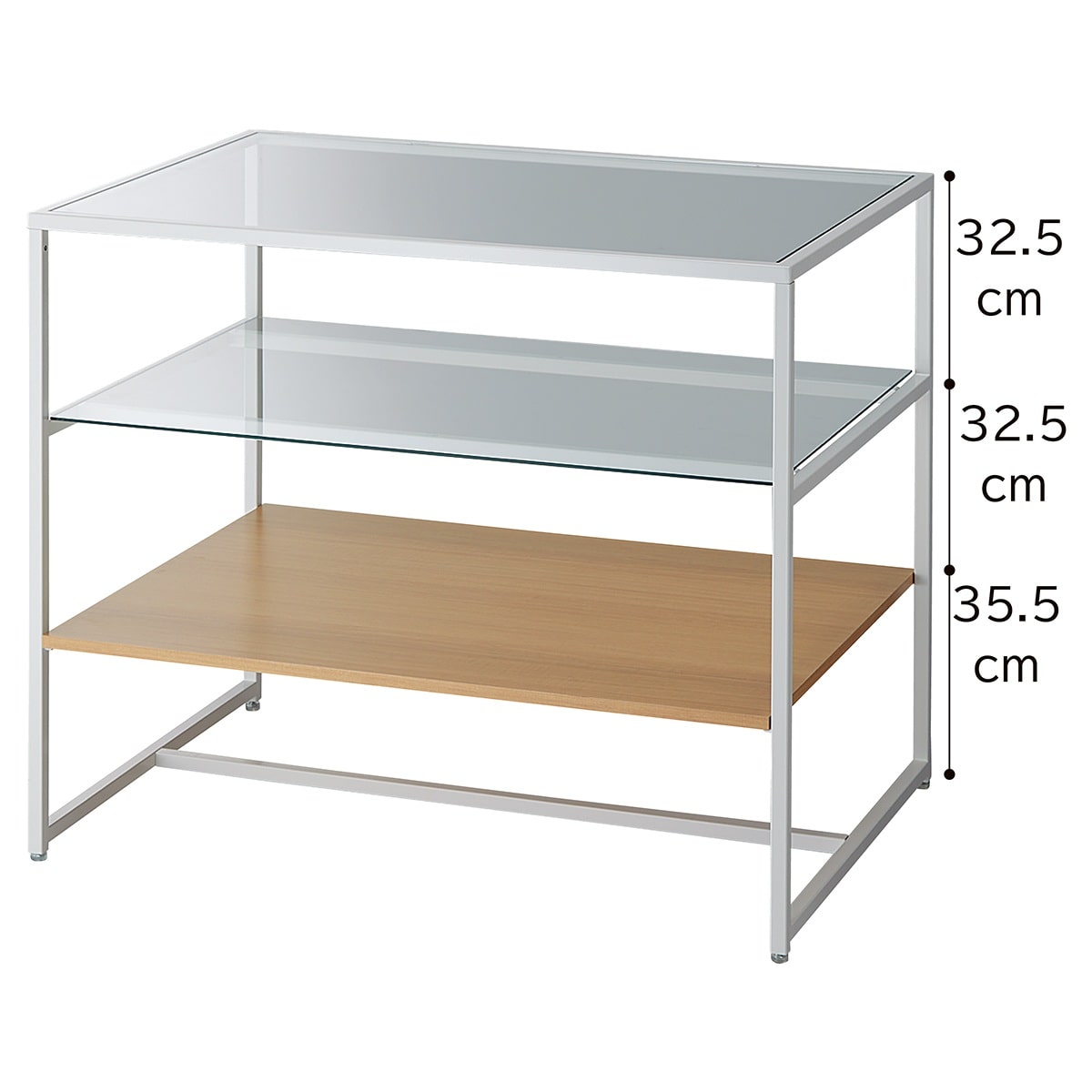 3段テーブル ホワイト脚〔ストエキオリジナル〕 ホワイト