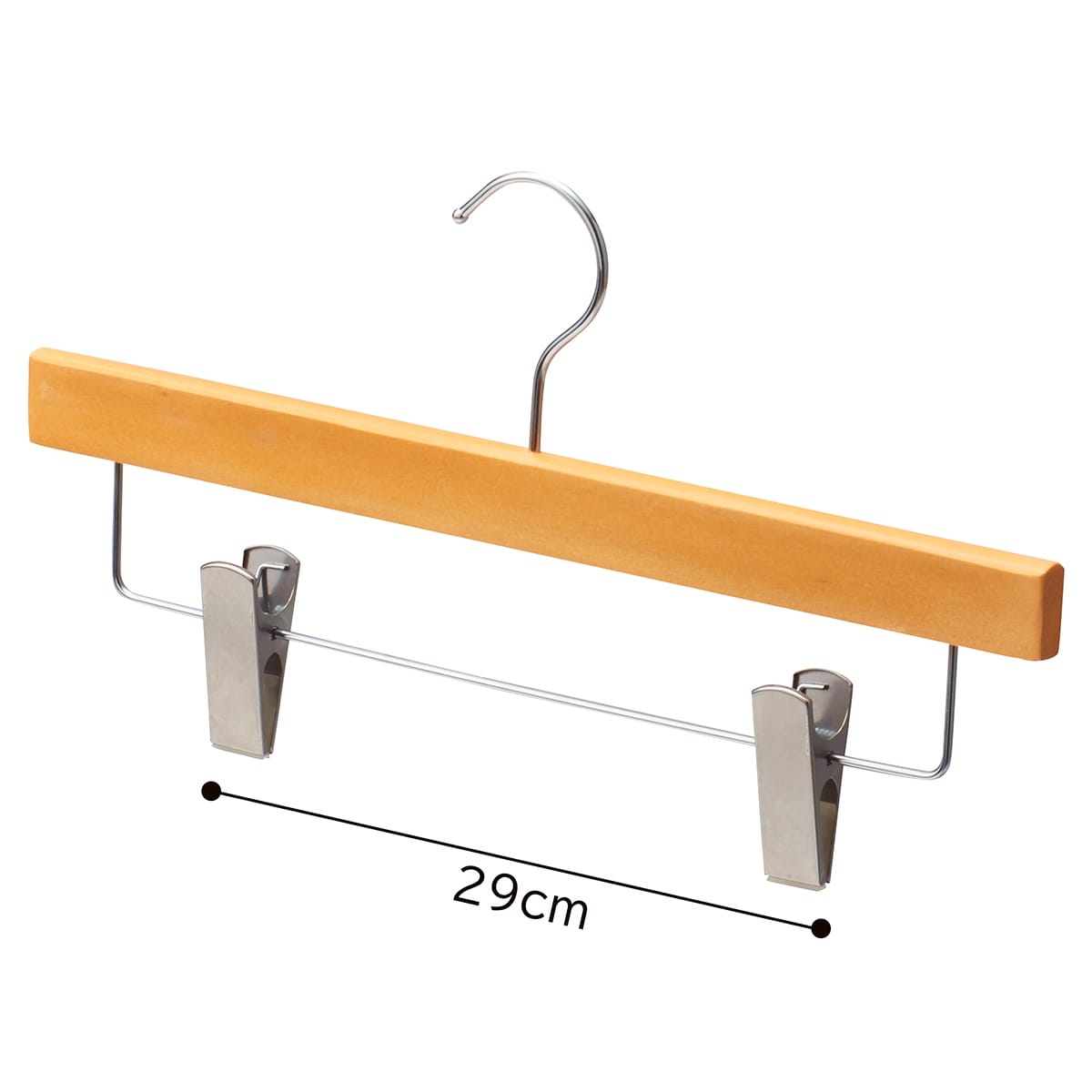 木製ボトムハンガー ナチュラル 下型クリップ付き(メープル)〔ストエキオリジナル〕 下型クリップ付き