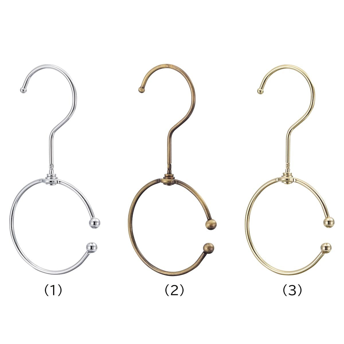 【5個】ディスプレイ用ラウンドフック 小 クローム