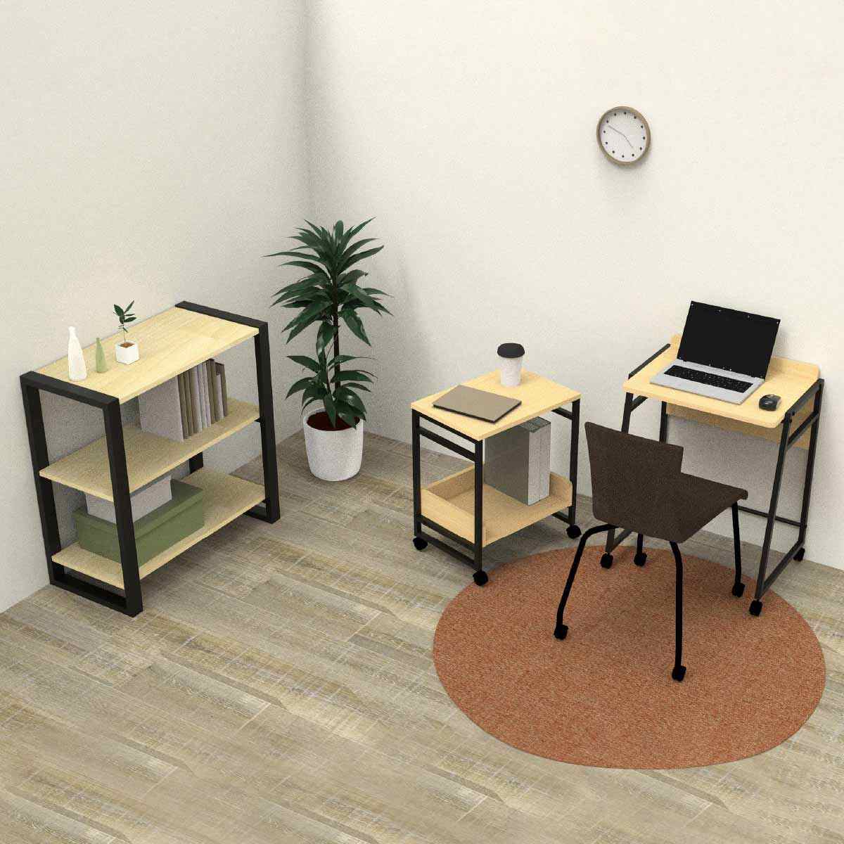 リル キャスターシェルフ ホワイトウッド