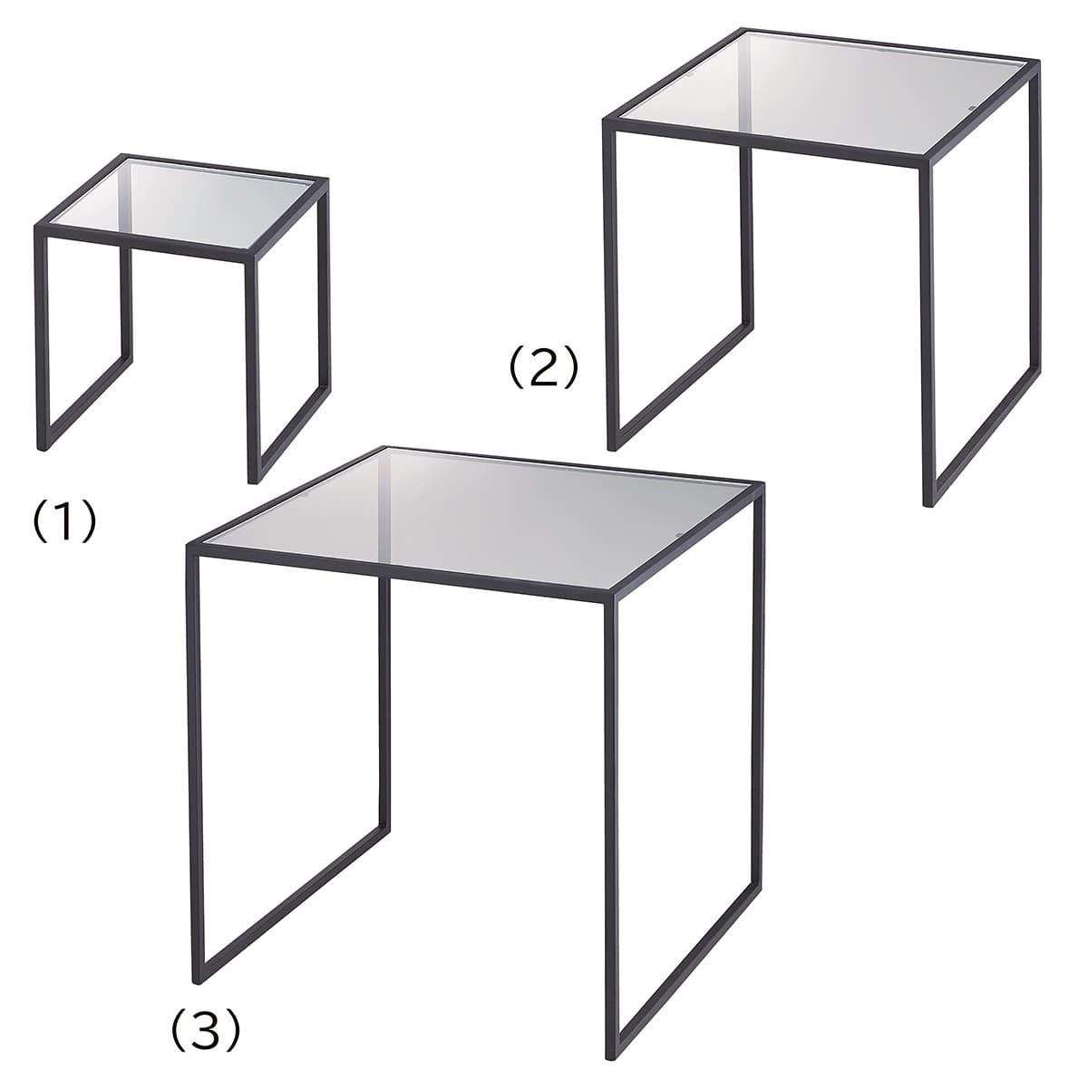 スチール脚コの字ラック ブラック〔ストエキオリジナル〕 20cm角