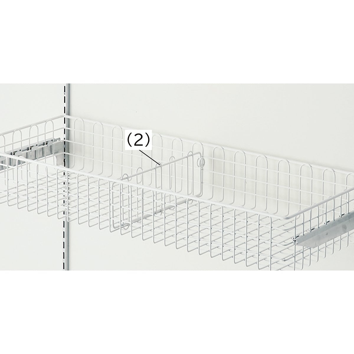 ワイヤーバスケットセット用仕切板 クローム〔ストエキオリジナル〕 奥行30cm用仕切板