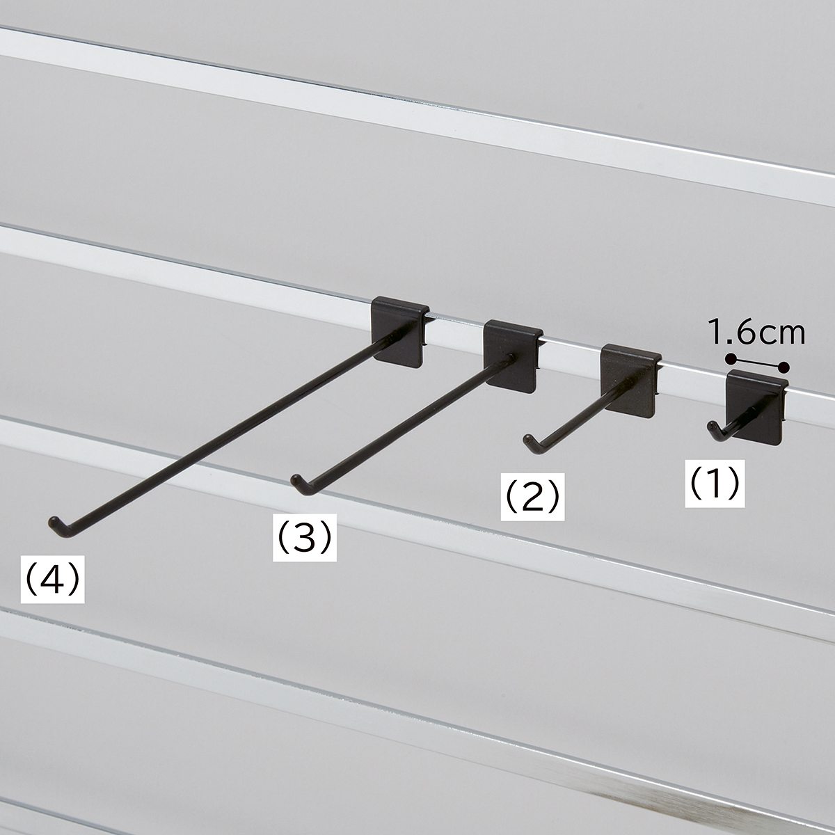 【10本】アクセサリー用フック(軽量用) ブラック 長さ2cm