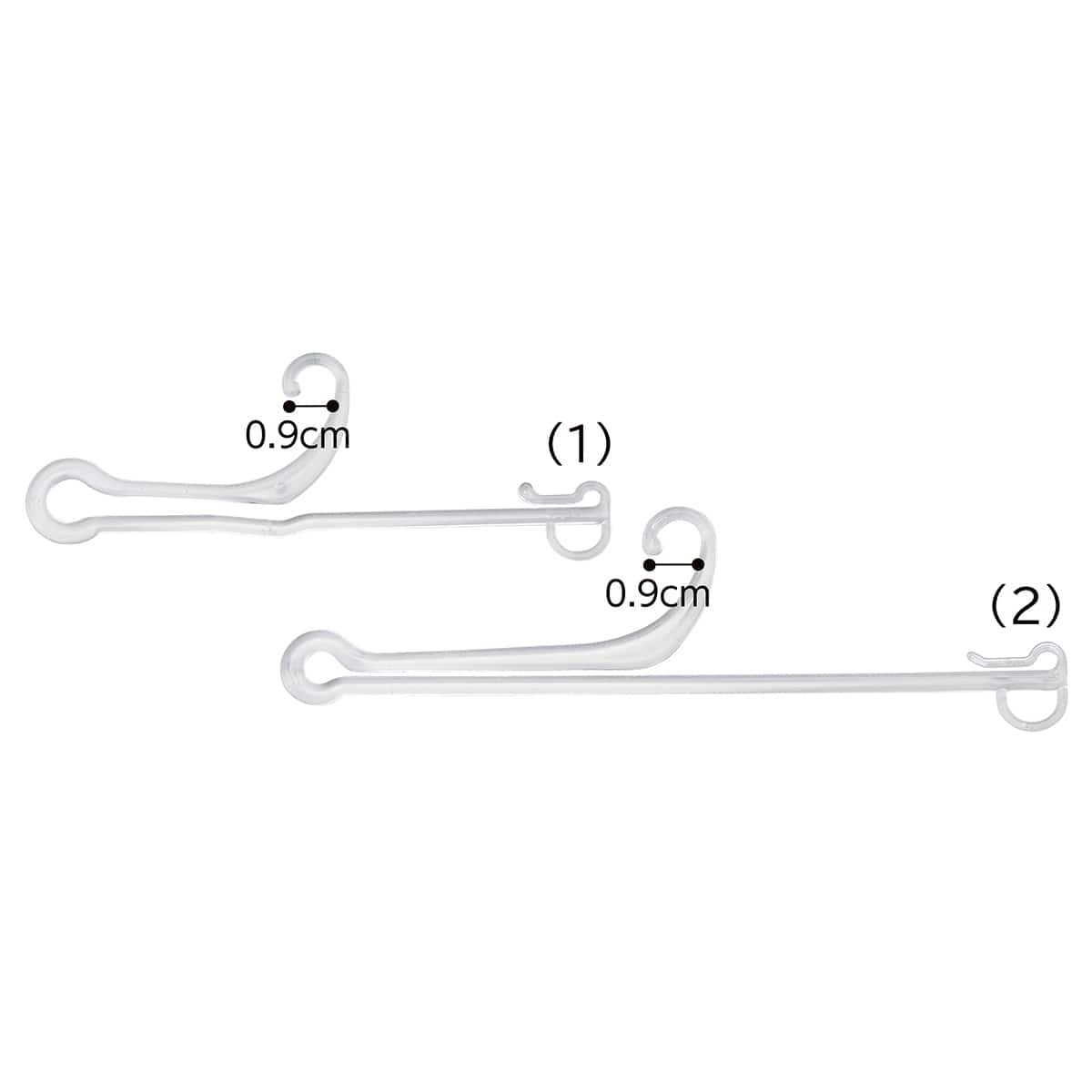 ハンカチ用透明プラスチックハンガー 幅12.9cm