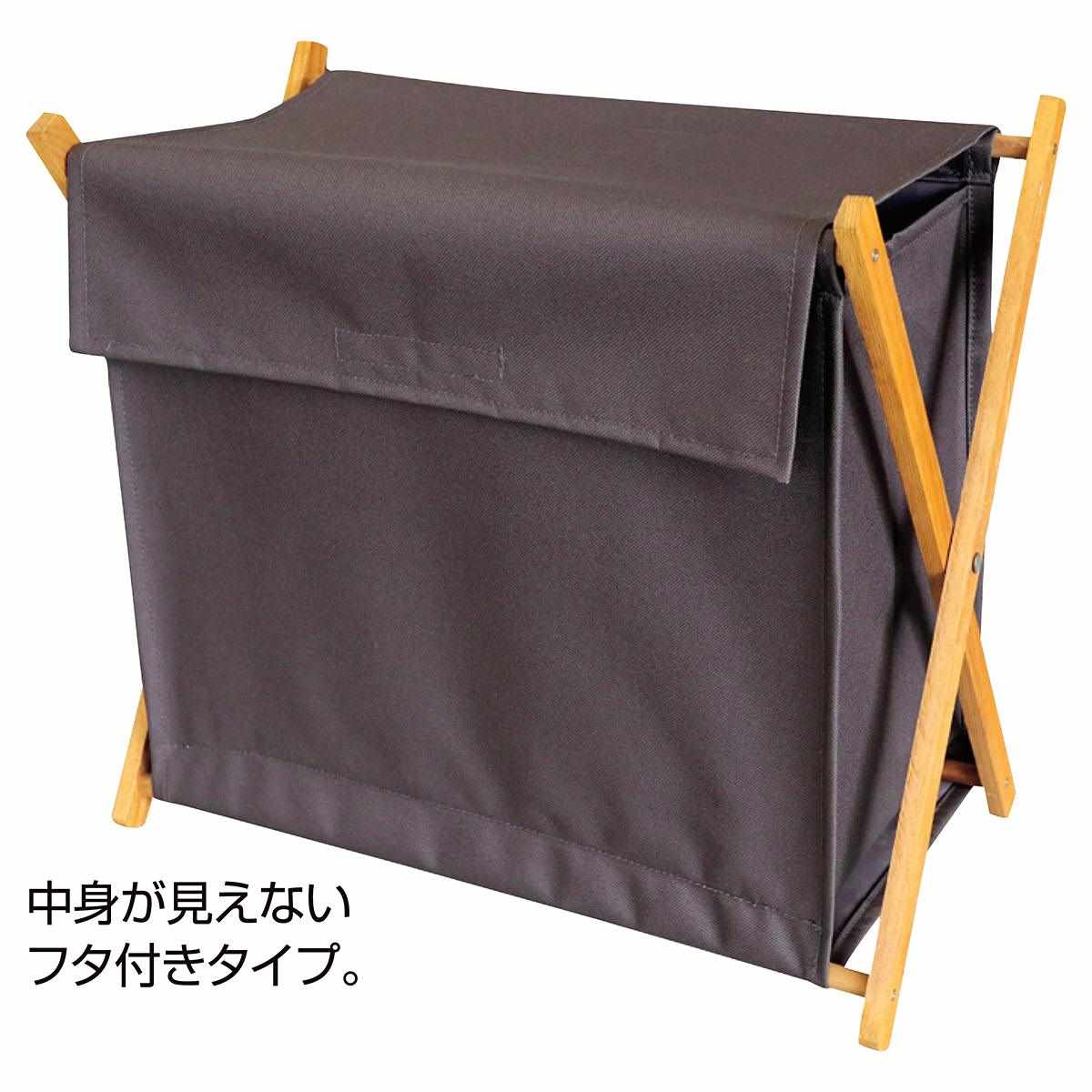 フタ付き収納バスケットブラウン