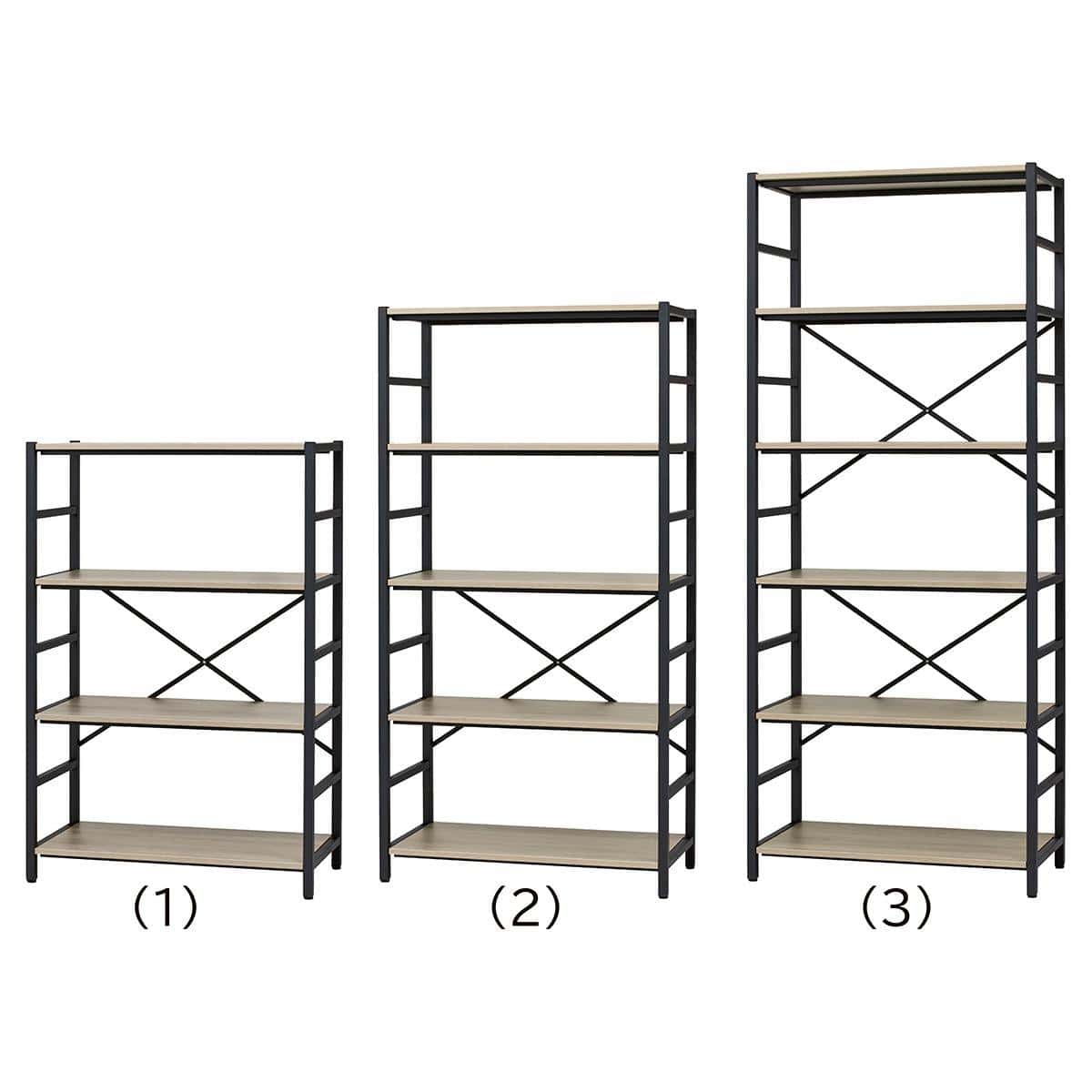 イージーブラックフレームラック 本体3段 高さ120cm