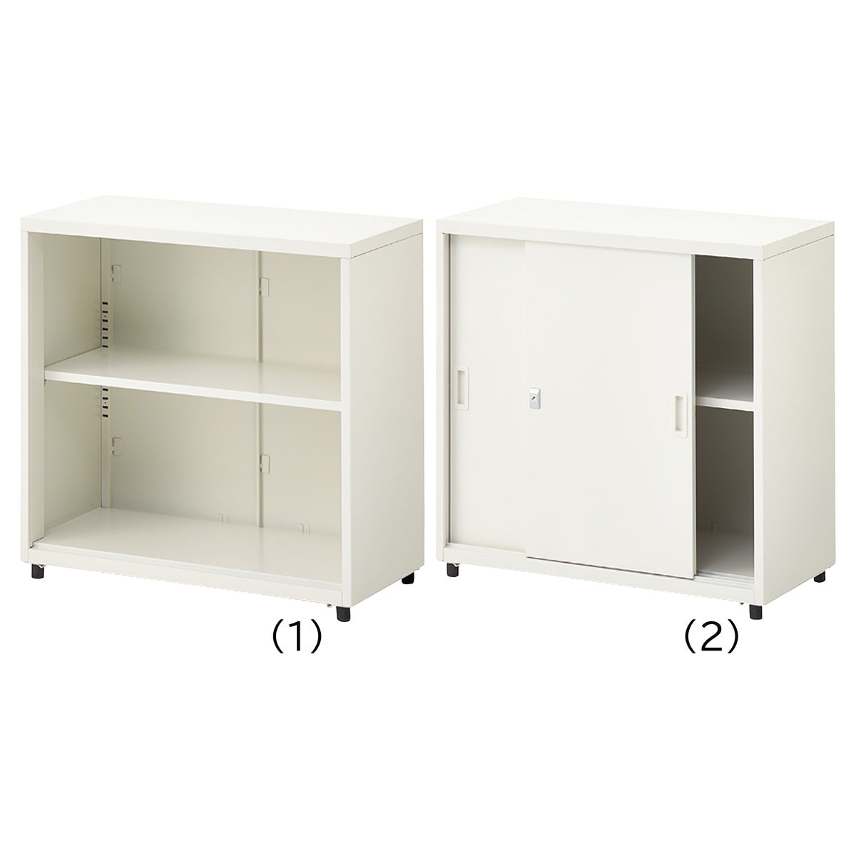 スチールストレージ2段 上・下置き兼用 オープン